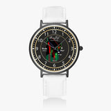 Wall Street Chart "Tesla" Ultra-Thin Leather Strap Quartz Watch (Black) By BenJoy