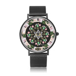 Rose Lining Silver Star Of David Floral Watch By BenJoy