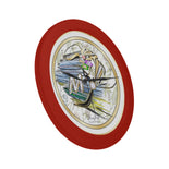 Elegant Red Wall Clock Personalize Initial 