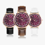 Judaica Hot Selling Ultra-Thin Leather Strap Quartz Watch (Rose Gold) By BenJoy