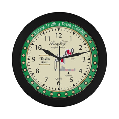 BenJoy Chart Design Tesla Watch Dial 665 Boys Celebrating Elegant Black Wall Clock