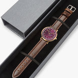 Judaica Hot Selling Ultra-Thin Leather Strap Quartz Watch (Rose Gold) By BenJoy