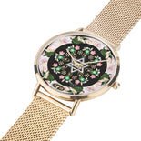 Rose Lining Silver Star Of David Floral Watch By BenJoy