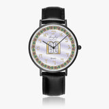 Judaica Hot Selling Ultra-Thin Leather Strap Ten Commandants Watch (Black) By BenJoy
