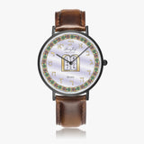 Judaica Hot Selling Ultra-Thin Leather Strap Ten Commandants Watch (Black) By BenJoy