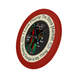 Stock Market Chart Design Google (GOOG) Elegant Red Wall Clock By BenJoy