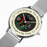 Stock Market Fashion "Google" Chart Design Ultra-thin Stainless Steel Watch By BenJoy