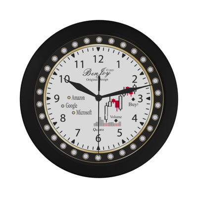 Wall Street Original Wall Clock Chart Design By BenJoy Boys Celebrating Elegant Black Wall Clock