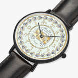 Judaica Torah Ultra-Thin Leather Strap Quartz Watch (Black) By BenJoy