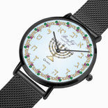 Judaica Menorah Fashion Ultra-thin Stainless Steel Watch By BenJoy