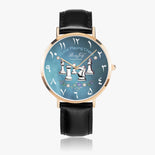 Arabic Chess Ultra-Thin Leather Strap Quartz Watch (Rose Gold) By BenJoy