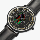 Wall Street Chart "Tesla" Ultra-Thin Leather Strap Quartz Watch (Black) By BenJoy