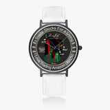 Stock Market "Amazon" Design Ultra-Thin Leather Strap Watch (Black) By BenJoy