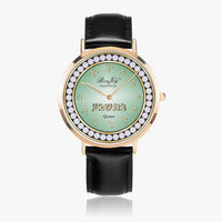 Judaica (Name) Ultra-Thin Leather Strap Watch (Rose Gold) By BenJoy