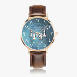 Arabic Chess Ultra-Thin Leather Strap Quartz Watch (Rose Gold) By BenJoy