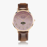 Arabic Ultra-Thin Leather Strap Watch (Rose Gold) By BenJoy