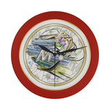 Elegant Red Wall Clock Personalize Initial "M" By BenJoy