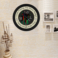 Stock Market Chart Design Elegant Black Wall Clock By BenJoy