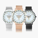 Judaica Menorah Fashion Ultra-thin Stainless Steel Watch By BenJoy