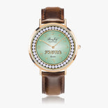 Judaica (Name) Ultra-Thin Leather Strap Watch (Rose Gold) By BenJoy