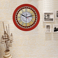 Wall Street Chart Design Gold Silver Platinum Elegant Red Wall Clock By BenJoy
