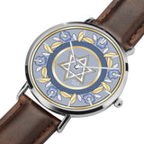 Blue And Gold Star Of David Floral Watch By BenJoy