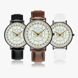 Judaica Torah Ultra-Thin Leather Strap Quartz Watch (Black) By BenJoy