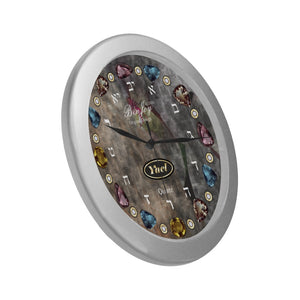 Judaic Wall Clock (NAME) Design By BenJoy Silver Boys Celebrating Elegant Wall Clock