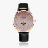 Arabic Ultra-Thin Leather Strap Watch (Rose Gold) By BenJoy