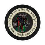 Stock Market Chart Design Elegant Black Wall Clock By BenJoy