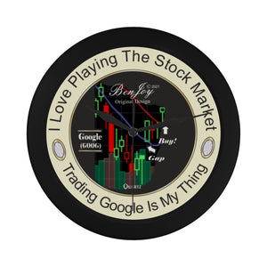 Stock Market Chart Design Elegant Black Wall Clock By BenJoy