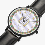 Judaica Hot Selling Ultra-Thin Leather Strap Ten Commandants Watch (Black) By BenJoy