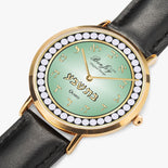 Judaica (Name) Ultra-Thin Leather Strap Watch (Rose Gold) By BenJoy