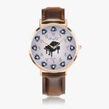 Arabic Piano Ultra-Thin Leather Strap Watch (Rose Gold) By BenJoy