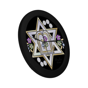 Judaic Wall Clock Star Of David By BenJoy Boys Celebrating Elegant Black Wall Clock