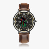 Wall Street Chart "Tesla" Ultra-Thin Leather Strap Quartz Watch (Black) By BenJoy