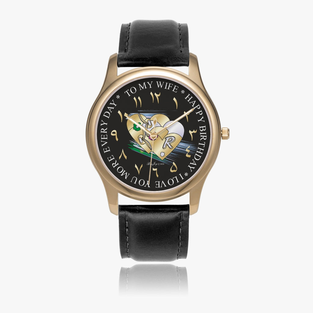 Abrabic Heart Initial "R" Watch By BenJoy
