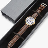 Wall Street "2021" Ultra-Thin Leather Strap Quartz Watch (Rose Gold) By BenJoy