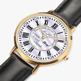 Wall Street "2021" Ultra-Thin Leather Strap Quartz Watch (Rose Gold) By BenJoy