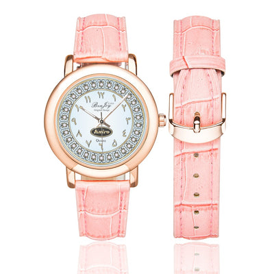 BenJoy Arabic (NAME) {Amir} Watch Dial Women's Rose Gold-plated Leather Strap Watch (Model 201)