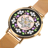 Floral Pink And Black Judaic Watch By BenJoy