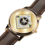 Simple Judaica Chai Flower Gold Watch By BenJoy