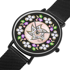 Floral Pink And Black Judaic Watch By BenJoy