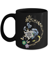 Blue Flower Star Of David Gold Lining Mug By BenJoy