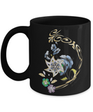 Blue Flower Star Of David Gold Lining Mug By BenJoy