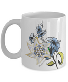 Blue Flower Star Of David Mug By BenJoy