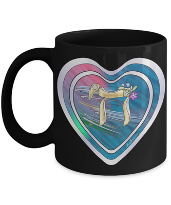 Chai Silver Lining Blue Heart Mug By BenJoy