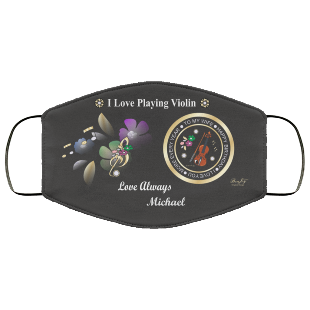 I Love Playing Violin Face Mask By BenJoy