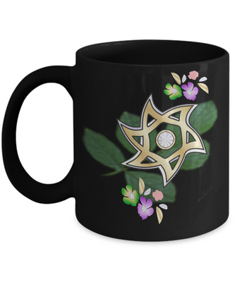 Judaica Star Of David Floral Mug By BenJoy