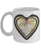 Personalized Double Gold Heart Mug By BenJoy